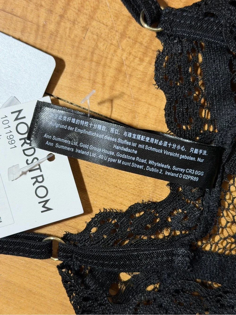 Ann Summers Black Lace Zip Sexy Teddy Bodysuit Women Intimates Garter Straps